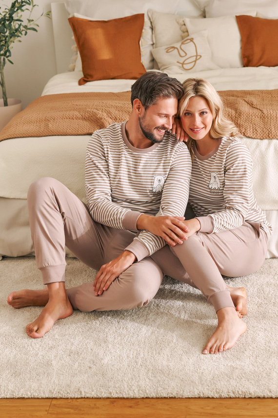 4530 "Bear" Piżama Męska Doctor Nap - beige