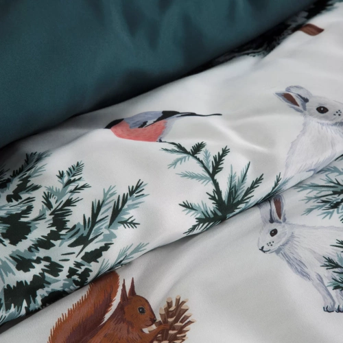 Roland Pościel świąteczna mikrowłókno Eurofirany – zielony zdobiona uroczym nadrukiem