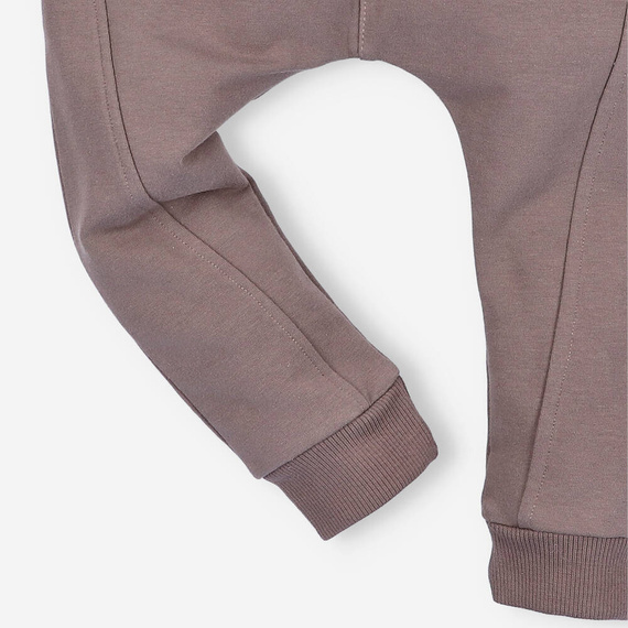 ABN-4509 Skarby Jesieni Spodnie dresowe z bawełny organicznej Nini brązowy