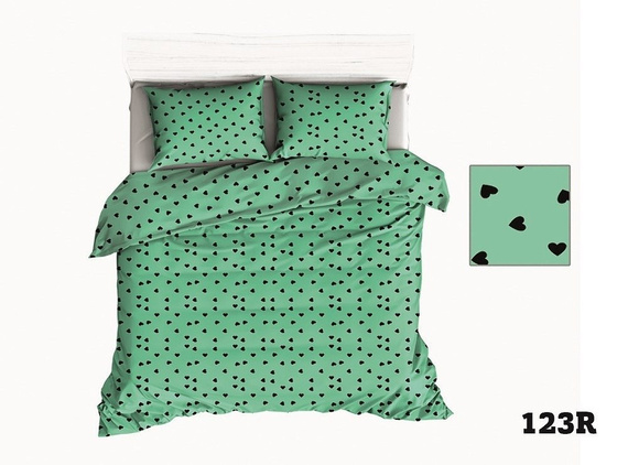 Pościel bawełniana R125 serca biały