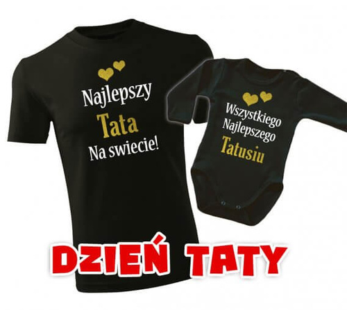 "Komplet dla taty i dziecka na DZIEŃ OJCA" Moocha koszulka + body biały