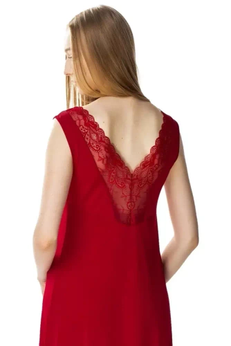 86374 Paula koszula nocna damska Mewa burgund