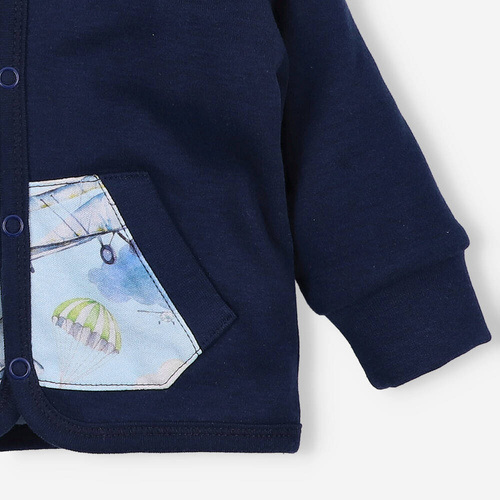 Samoloty Bluza rozpinana z bawełny organicznej Nini granatowy