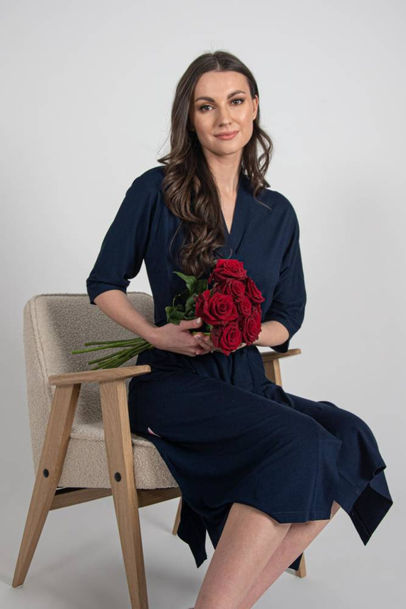 942 Visa Szlafrok Długi De Lafense - granat