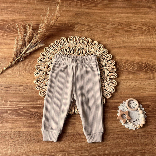 SDAB015 EkoBaby Mamatti Spodnie dziewczęce - beżowy