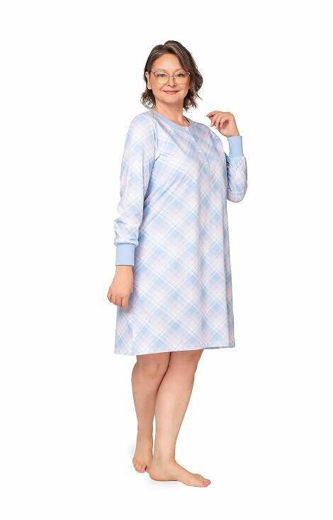 257 Agata III Koszula nocna Interlock Martel - błękitna