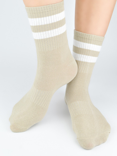 Skarpety damskie Noviti SB149 bawełniane miękkie nieuciskające beżowy