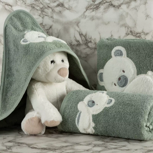 Baby 61 Miś niemowlęce okrycie kąpielowe Eurofirany miętowy