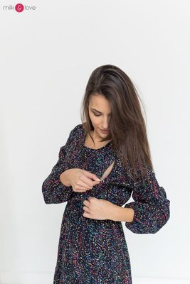 Lovely Dress Milk&Love sukienka ciążowa i do karmieniagranatowa w print