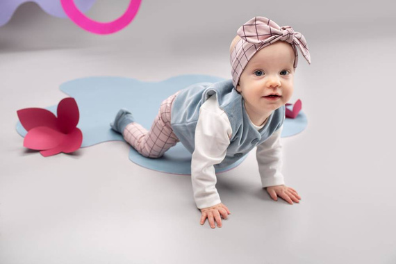 Romantic Pinokio Legginsy niemowlęce - róż druk