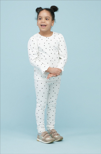 Tres Bien Pinokio Leginsy dziecięce - ecru groszki