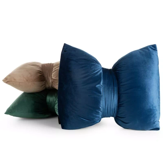 Kokarda Poduszka świąteczna Eurofirany beżowa 45x55 – welwetowa kokarda