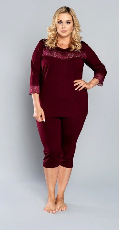 Izyda Piżama 3/4 rękaw, 3/4 spodnie Italian Fashion - granat