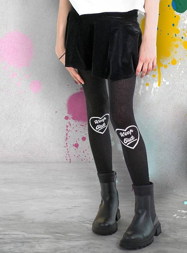 2329 Keep Out Viscos  Rajstopy Dziewczęce Knittex nero