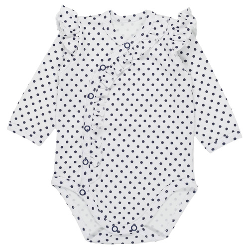 Groszki body kopertowe z falbanką Martex granatowy