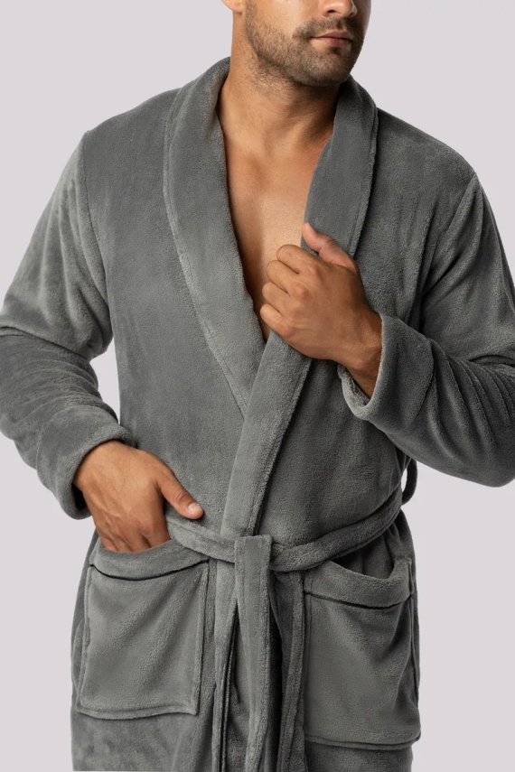 Elegant szlafrok męski Envie steel grey