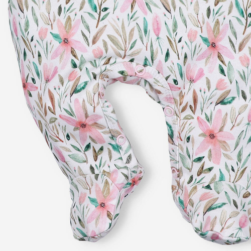 ABN-4757 Pink Flowers Śpiochy z bawełny organicznej Nini