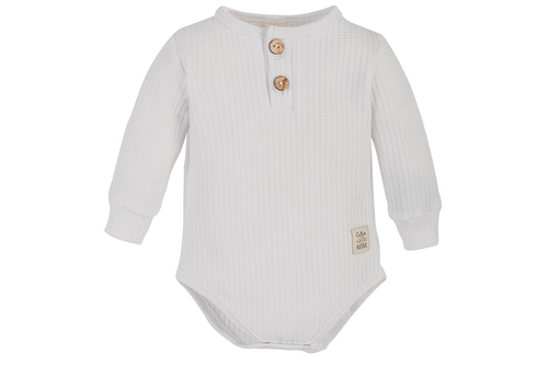 "Waffel Stone" Makoma Body polo z długim rękawem white