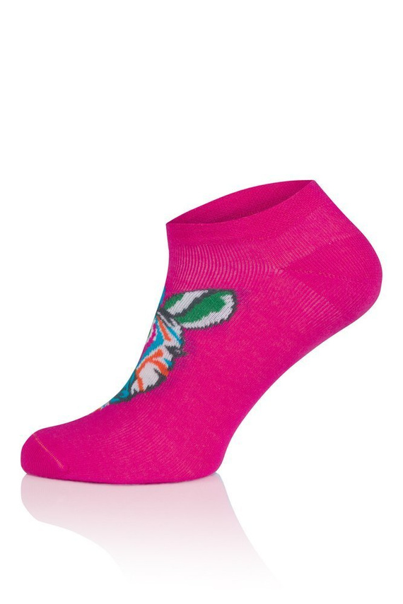 S118S Zebra Italian Fashion Skarpety- amarantowy druk