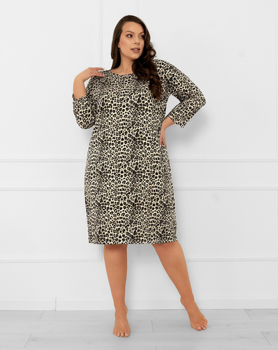 Kenia Koszula nocna damska Italian Fashion – panterka, 3/4 rękaw