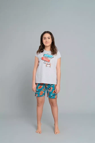 Oceania Italian Fashion Piżama dziewczęca - melanż/druk