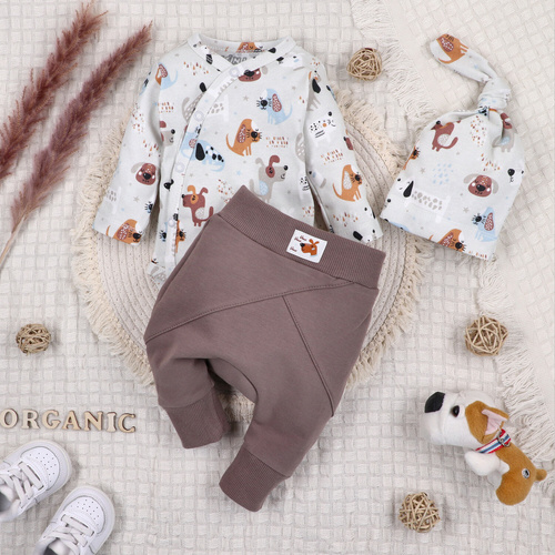 ABN-3580/PIE Psiaki Body kopertowe z bawełny organicznej Nini druk