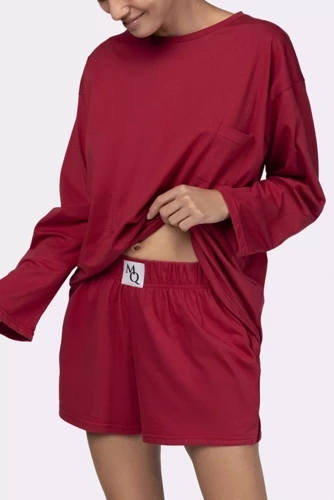 Joy longsleeve Piżama damska Mona burgund