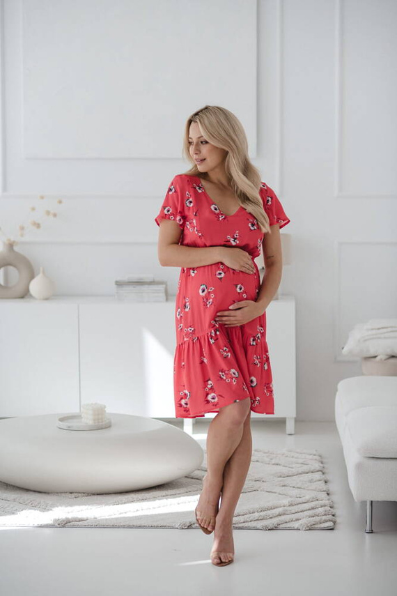 Lovely Dress Milk&Love sukienka ciążowa i do karmienia koralowy