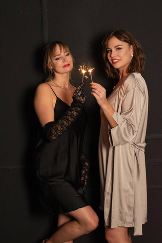 757 Cordelia Szlafrok damski peniuar De Lafense - cappuccino