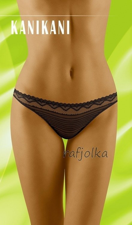 Kanikani Stringi Wol-Bar - czarny