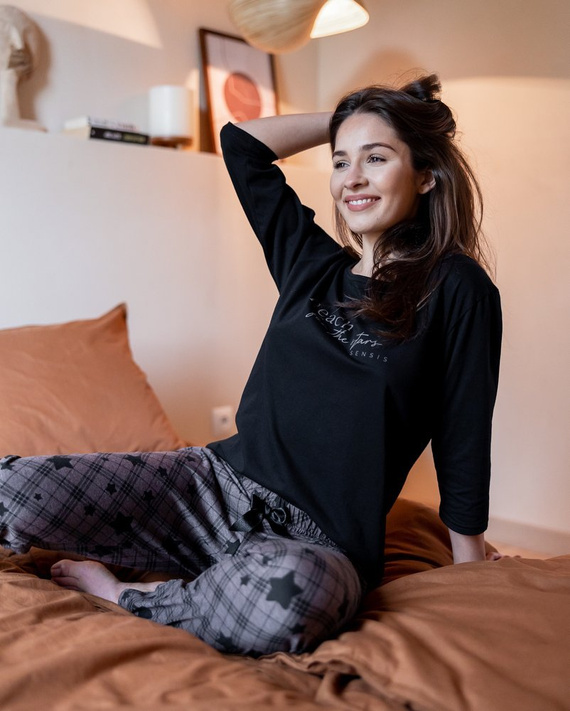 Sensis Reach For The Stars Piżama damska - czarny-brązowy