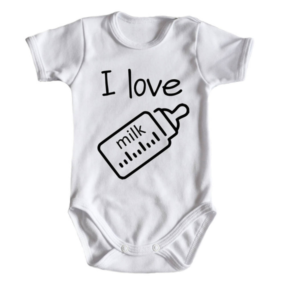 "I love milk" Moocha body krótki rękaw biały  