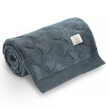 Ażurowy kocyk WAVES eco cotton Yosoy Petrol