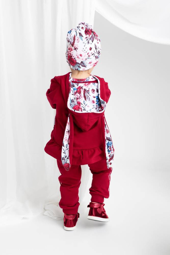 Bluza dresowa rozpinana z kapturem 180275 "Kate" Nicol - bordo