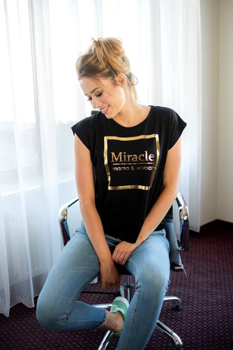 014  Bluzka T-shirt krótki rękaw MIRACLE- granat