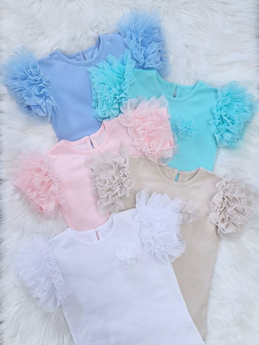 Inez Bambarillo Bluzka dziecięca krótki rękaw biały