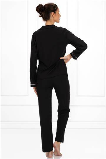 Paris piżama damska rozpinana Momenti Per Me black