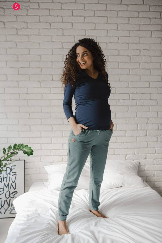 Milk Shirt Bluzka do karmienia i ciążowa z dekoltem w serek poseidon