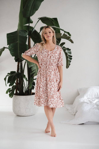 Lovely Dress Midi Milk&Love sukienka ciążowa i do karmienia paisley na turkusie