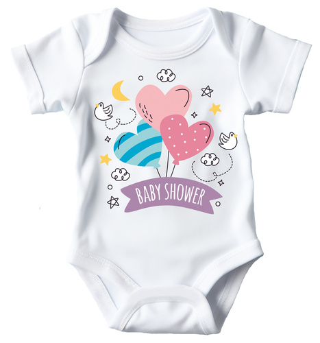 "BABY SHOWER – prezent z okazji narodzin dziecka" Moocha Body krótki rękaw biały