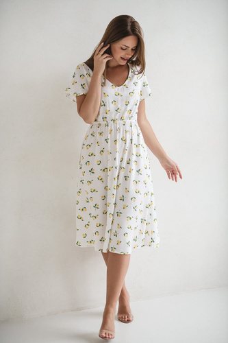 Lovely Dress Midi Milk&Love sukienka ciążowa i do karmienia granatowa w groszki