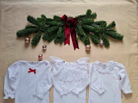 M0717B Bluzka z długim rękawem Marija - biały