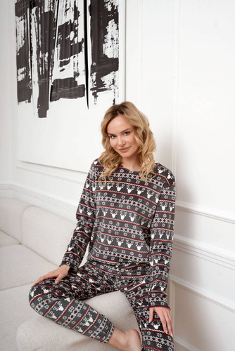 Islandia Polarowy Komplet Damski Italian Fashion - druk grafitowy