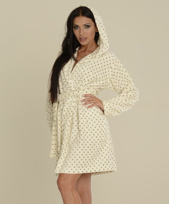 546 Melanie Krótki Szlafrok damski Forex - ecru