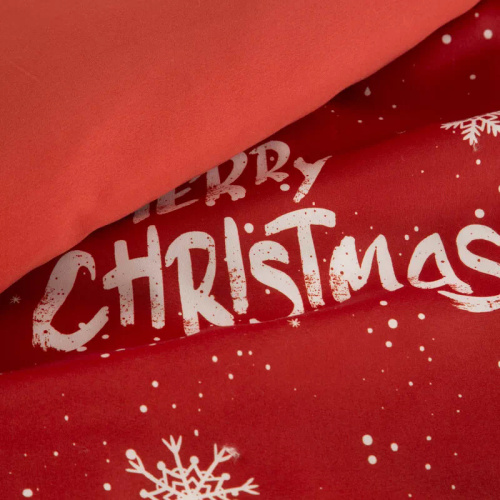 Kevin Pościel świąteczna Merry Christmas z mikrowłókna Eurofirany czerwony