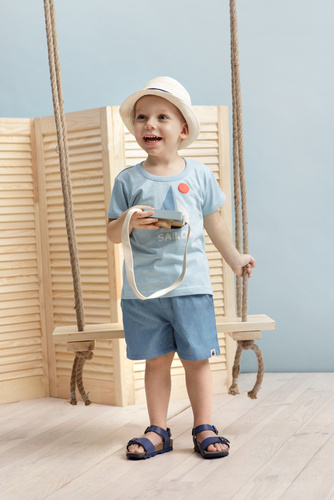 Sailor Pinokio Bluzka dla chłopca z krótkim rękawem - niebieski