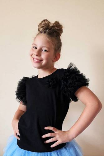 Ines Bambarillo Bluzka dziecięca krótki rękaw czarna