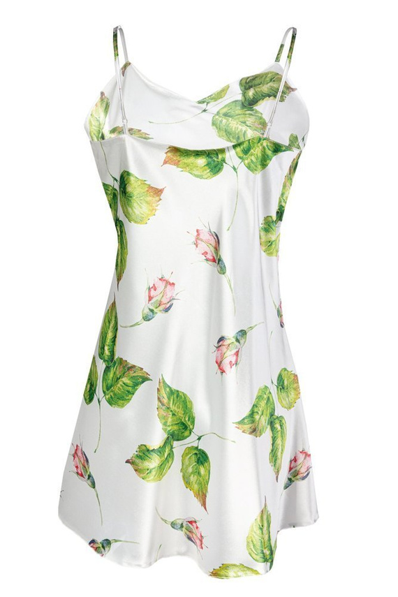 DK-HK Flowers Halka satynowa koszulka damska DKaren - 7 biały