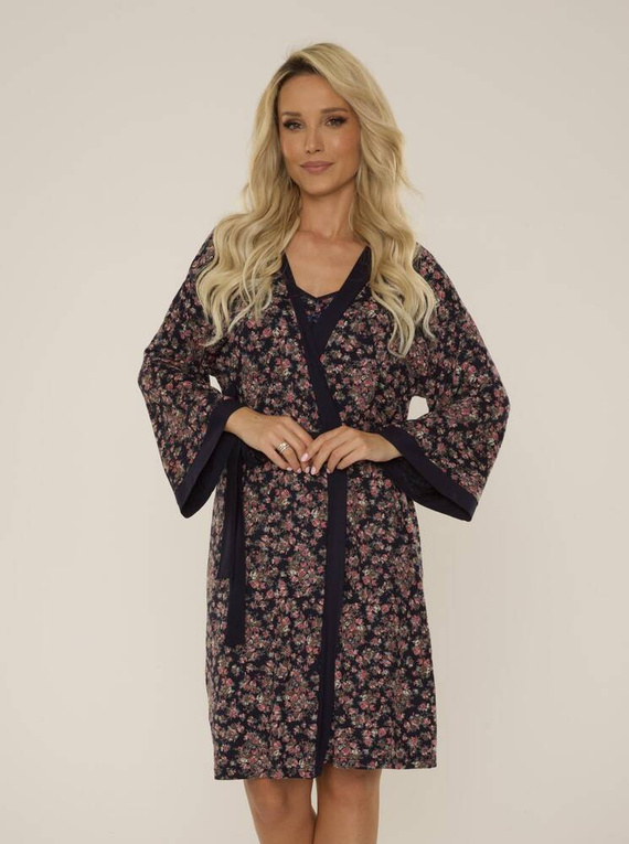 468 Mia Szlafrok damski Forex - granatowy