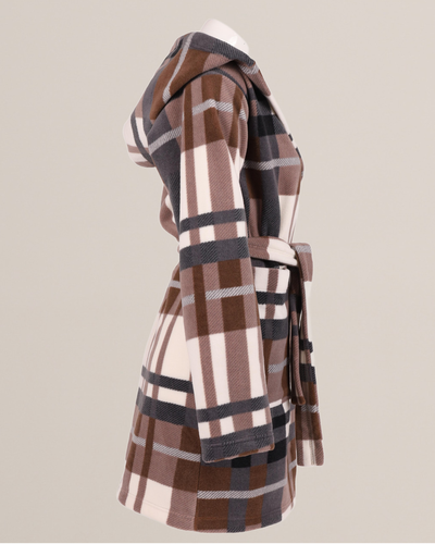 031 Kocyk Szlafrok De Lafense – ciepły polarowy szlafrok damski Super Cozy, brązowy